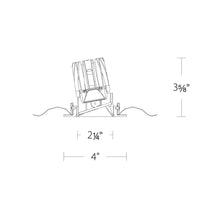 Load image into Gallery viewer, FQ 2&quot; Shallow Square Wall Wash LED Recessed Light - line drawing.
