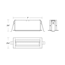 Load image into Gallery viewer, Multi Stealth LED Wall Wash Light - line drawing.
