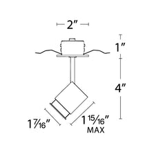 Load image into Gallery viewer, Stealth Silo Monopoint LED Ceiling Light - line drawing.
