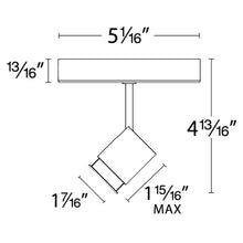 Load image into Gallery viewer, Stealth Silo Monopoint LED Ceiling Light - line drawing.

