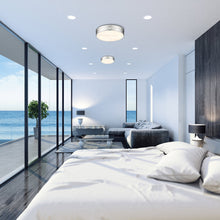 Load image into Gallery viewer, Anders LED Flush Mount Ceiling Light in bedroom.
