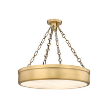 Load image into Gallery viewer, Anders LED Semi Flush Mount Ceiling Light in Rubbed Brass (3-Light).
