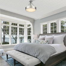 Load image into Gallery viewer, Anders LED Semi Flush Mount Ceiling Light in bedroom.
