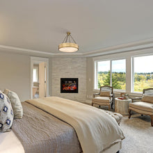 Load image into Gallery viewer, Anders LED Semi Flush Mount Ceiling Light in bedroom.
