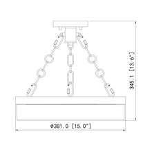 Load image into Gallery viewer, Anders LED Semi Flush Mount Ceiling Light - line drawing.
