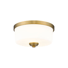 Load image into Gallery viewer, Arlington Flush Mount Ceiling Light in Heritage Brass (Small).
