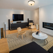 Load image into Gallery viewer, Arlington Flush Mount Ceiling Light in living room.
