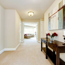 Load image into Gallery viewer, Arlington Flush Mount Ceiling Light in living room.
