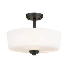 Load image into Gallery viewer, Arlington Semi Flush Mount Ceiling Light in Matte Black.
