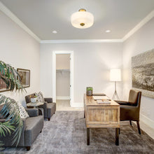 Load image into Gallery viewer, Arlington Semi Flush Mount Ceiling Light in living room.
