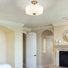 Load image into Gallery viewer, Arlington Semi Flush Mount Ceiling Light in living room.
