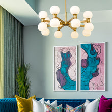 Load image into Gallery viewer, Artemis Chandelier in living room.
