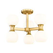 Load image into Gallery viewer, Artemis Semi Flush Mount Ceiling Light in Modern Gold (6-Light).
