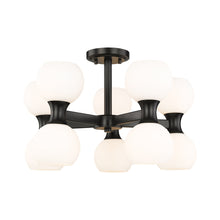 Load image into Gallery viewer, Artemis Semi Flush Mount Ceiling Light in Matte Black (10-Light).
