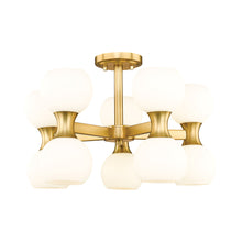 Load image into Gallery viewer, Artemis Semi Flush Mount Ceiling Light in Modern Gold (10-Light).
