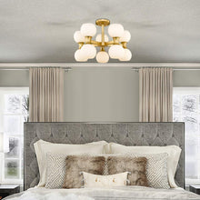 Load image into Gallery viewer, Artemis Semi Flush Mount Ceiling Light in bedroom.
