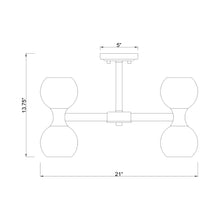 Load image into Gallery viewer, Artemis Semi Flush Mount Ceiling Light - line drawing.
