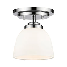 Load image into Gallery viewer, Ashton Flush Mount Ceiling Light in Chrome/Matte Opal.
