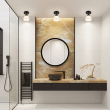 Load image into Gallery viewer, Ashton Flush Mount Ceiling Light in bathroom.
