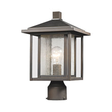 Load image into Gallery viewer, Aspen Outdoor Post Light in Oil Rubbed Bronze/Round Post Mount (Small).
