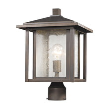 Load image into Gallery viewer, Aspen Outdoor Post Light in Oil Rubbed Bronze/Round Post Mount (Medium).
