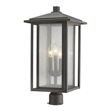 Load image into Gallery viewer, Aspen Outdoor Post Light in Oil Rubbed Bronze/Round Post Mount (Large).
