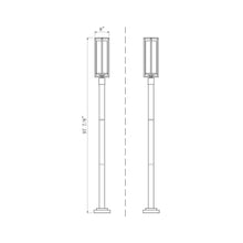 Load image into Gallery viewer, Aura Outdoor Lean Post Light - line drawing.
