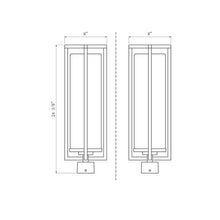 Load image into Gallery viewer, Aura Outdoor Mount Post Light - line drawing.
