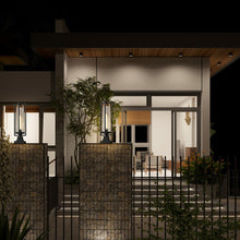 Load image into Gallery viewer, Aura Outdoor Pier Mounted Post Light in Outside Area.
