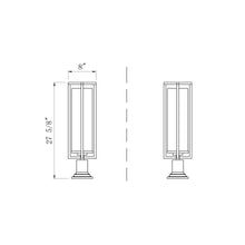 Load image into Gallery viewer, Aura Outdoor Pier Mounted Post Light - line drawing.
