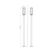 Load image into Gallery viewer, Aura Outdoor Square Post Light - line drawing.
