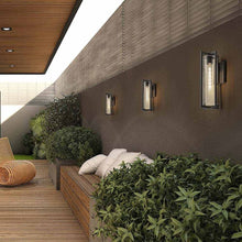 Load image into Gallery viewer, Aura Outdoor Wall Light in Outside Area.
