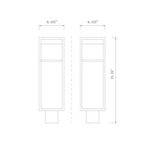 Load image into Gallery viewer, Barwick Outdoor LED Post Light - line drawing.
