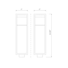 Load image into Gallery viewer, Barwick Outdoor LED Post Light - line drawing.

