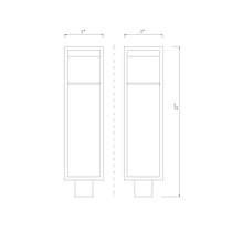 Load image into Gallery viewer, Barwick Outdoor LED Post Light - line drawing.
