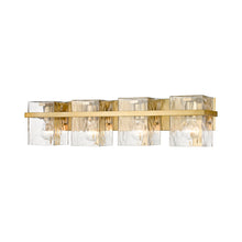 Load image into Gallery viewer, Bennington Bath Vanity Light in Modern Gold (4-Light).
