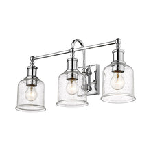 Load image into Gallery viewer, Bryant Bath Vanity Light in Chrome/Clear Seedy (3-Light).
