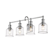 Load image into Gallery viewer, Bryant Bath Vanity Light in Chrome/Clear Seedy (4-Light).
