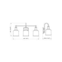 Load image into Gallery viewer, Bryant Bath Vanity Light - line drawing.
