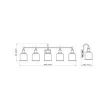 Load image into Gallery viewer, Bryant Bath Vanity Light - line drawing.
