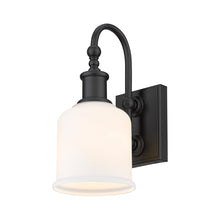 Load image into Gallery viewer, Bryant Bath Wall Light in Matte Black (Matte Opal).
