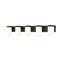 Load image into Gallery viewer, Burk Bath Vanity Light in Matte Black (5-Light).
