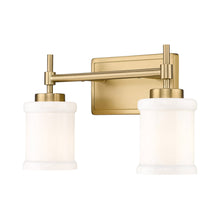 Load image into Gallery viewer, Cadoc Bath Vanity Light in Modern Gold (2-Light).

