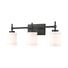 Load image into Gallery viewer, Cadoc Bath Vanity Light in Matte Black (3-Light).
