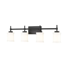 Load image into Gallery viewer, Cadoc Bath Vanity Light in Matte Black (4-Light).
