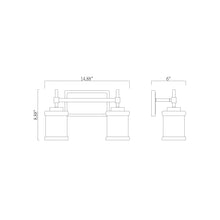 Load image into Gallery viewer, Cadoc Bath Vanity Light - line drawing.
