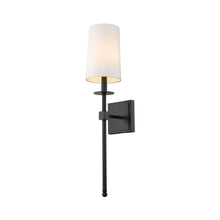 Load image into Gallery viewer, Camila Wall Light in Matte Black/White.

