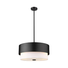 Load image into Gallery viewer, Counterpoint Pendant Light in Matte Black (18-Inch).
