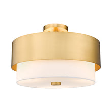 Load image into Gallery viewer, Counterpoint Semi Flush Mount Ceiling Light in Modern Gold (3-Light).
