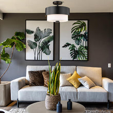 Load image into Gallery viewer, Counterpoint Semi Flush Mount Ceiling Light in living room.
